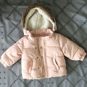 H&M Baby Puffer Coat with detachable fleece-lined hood